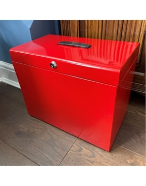 Red | Metal File Box with Files | Expert Verdict