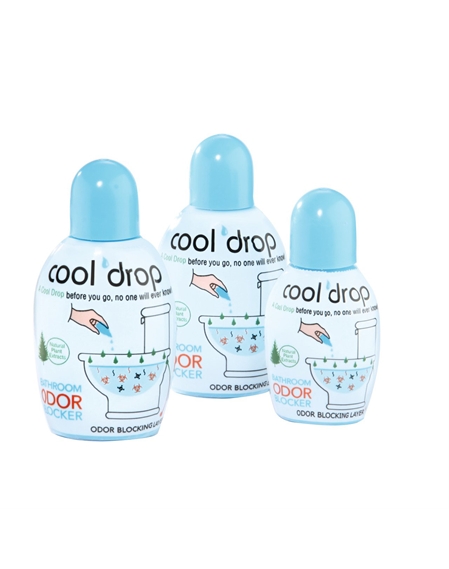 Cool Drop Toilet Deodoriser Odour Blocker - 3 bottles