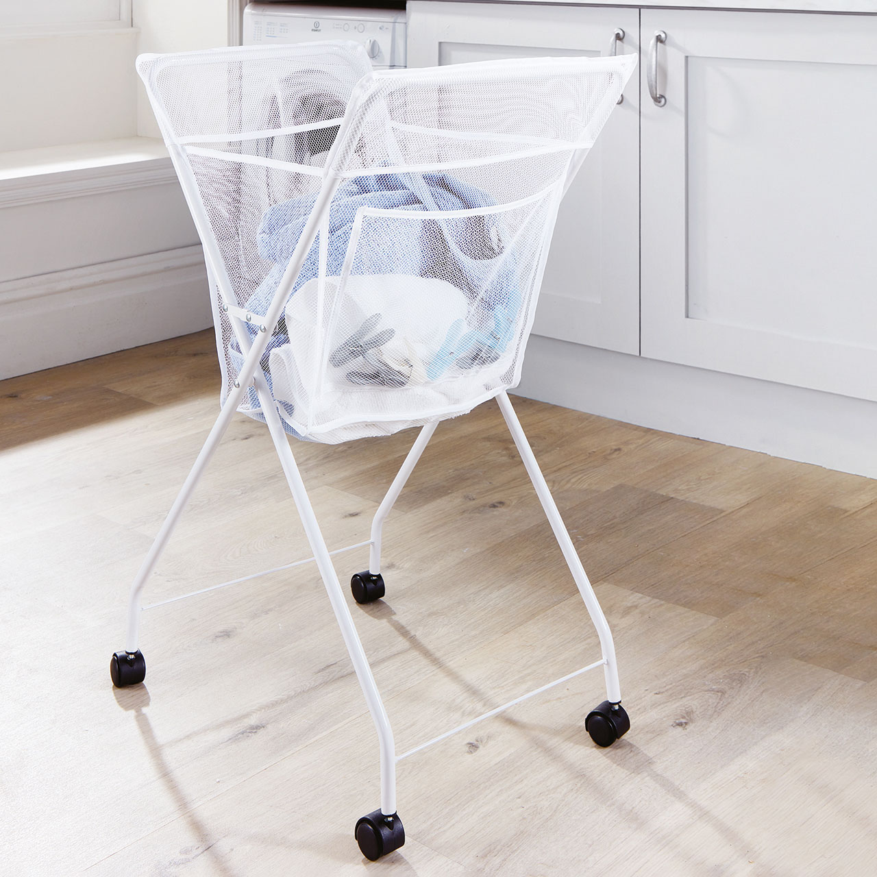 No Bend Laundry Trolley on Wheels