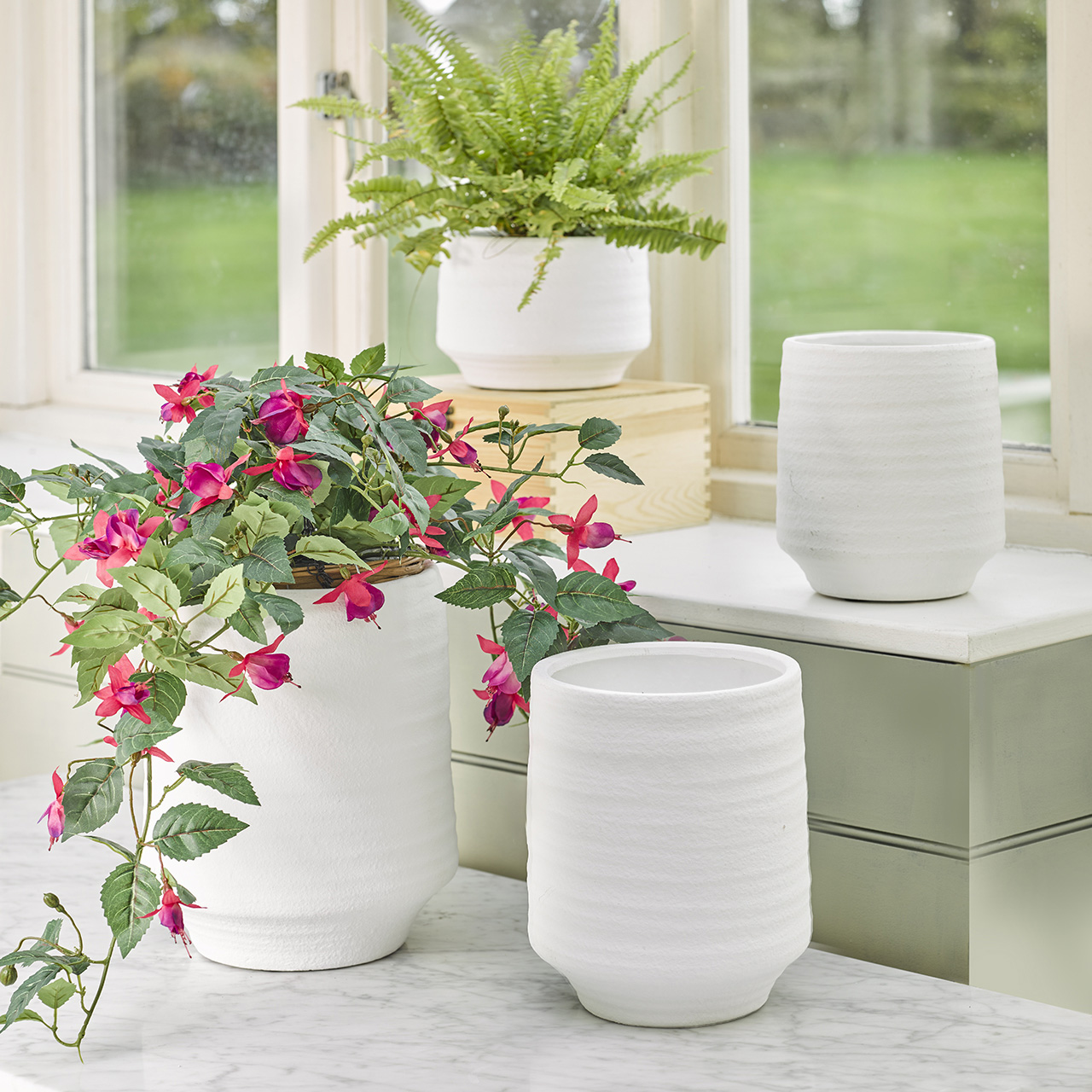 Tall White Terracotta Vase