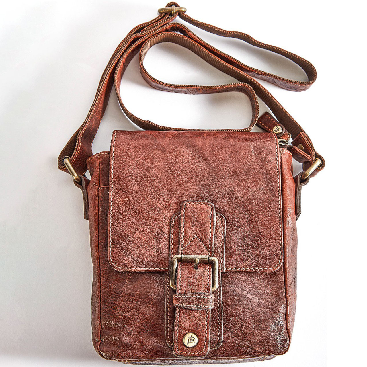 Ladies Leather Cross-Body Saddle Bag