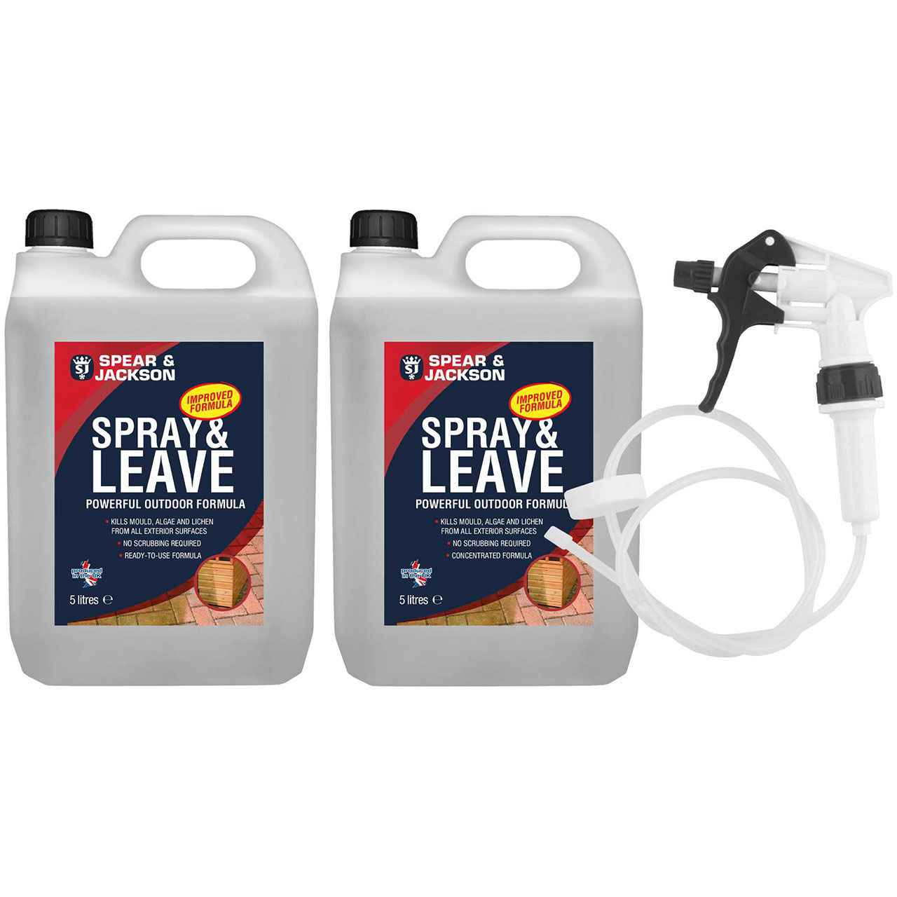 Spear and Jackson Spray and Leave Patio Cleaner - 5L Plus 5L