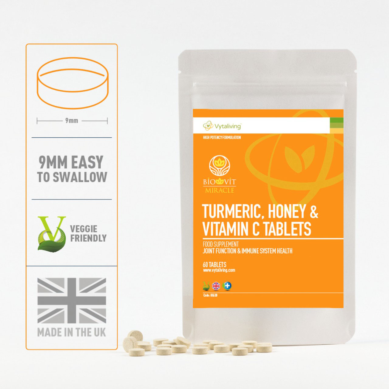 Turmeric Honey and Vitamin C Tablets