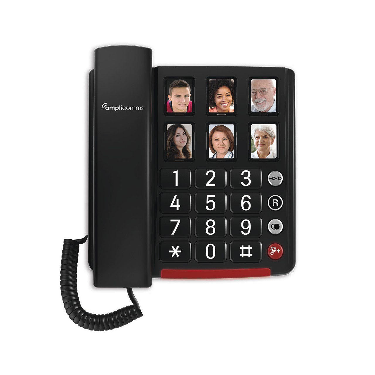 Amplicomm Large Display Corded Phone with Photo Memories