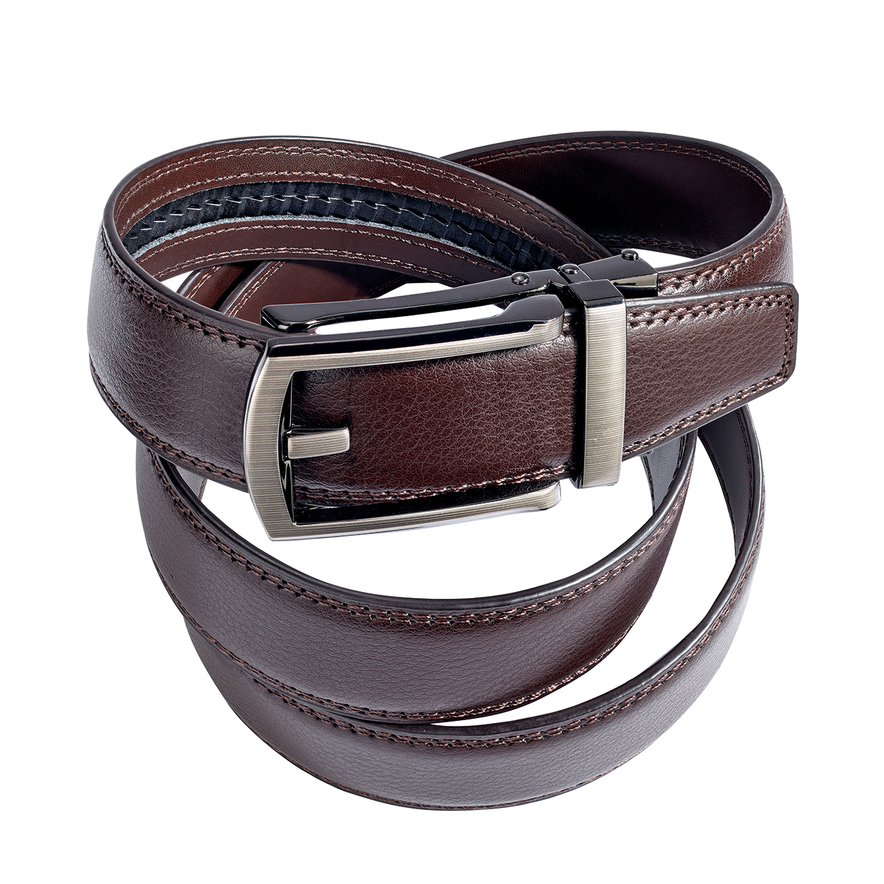 Mens' Adjustable Leather Belt - Set of 2