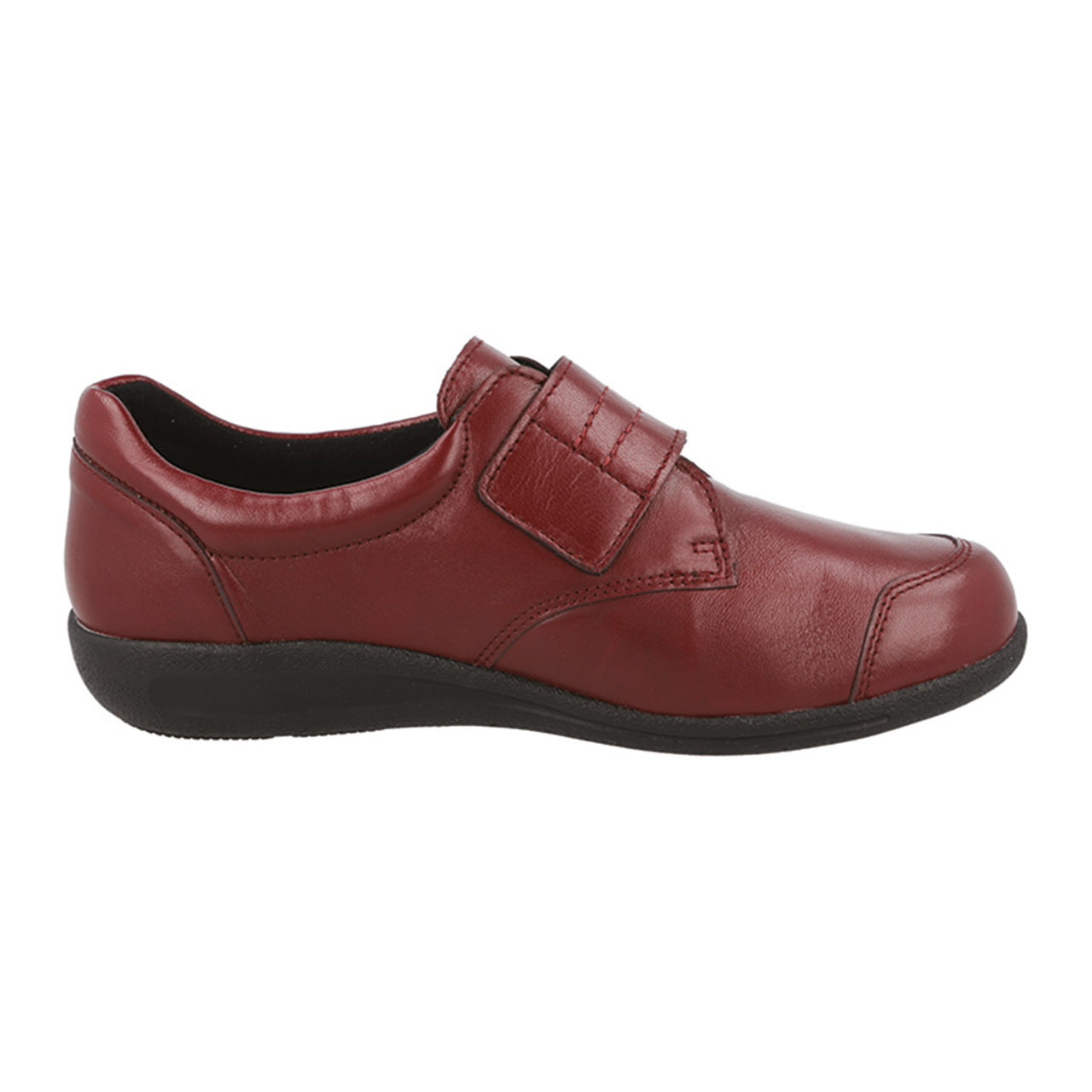 Stretch Leather Wide-Fit Shoes