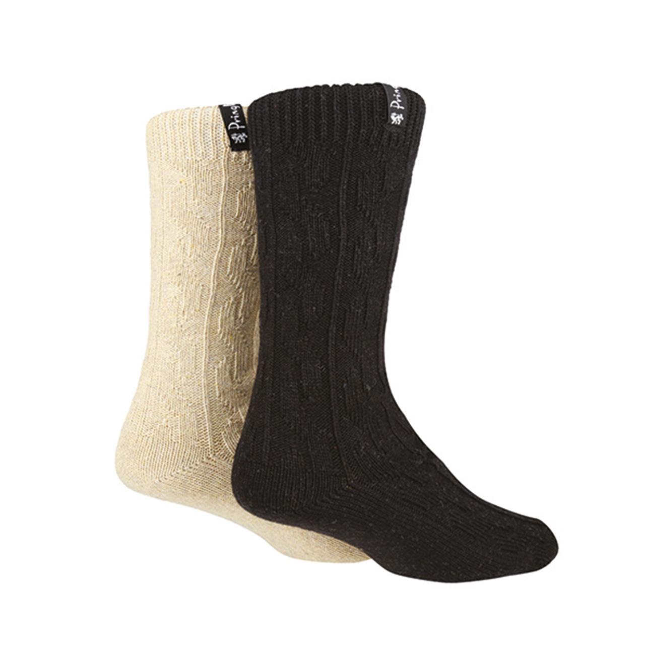 Black, Pringle Mens Wool Blend Boot Socks - 2 Pairs