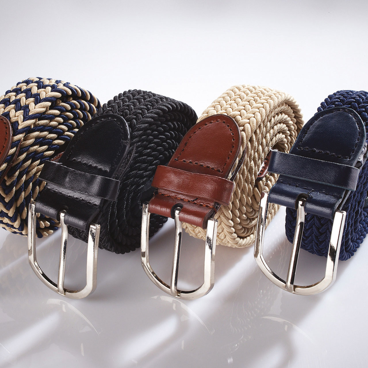 The Bend Two Toned Woven Stretch Belt