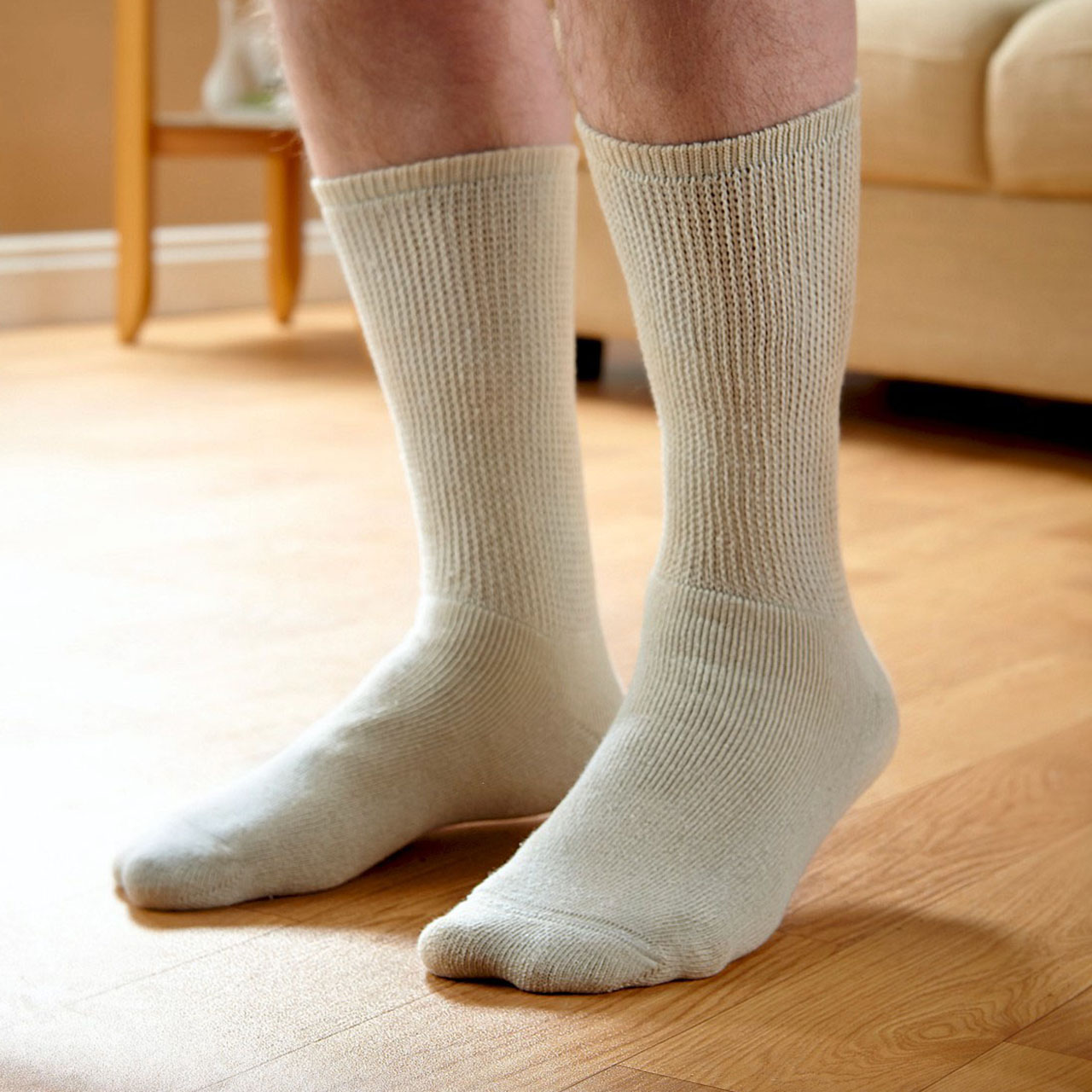 Calf Length Soft Top Diabetic Socks - Pack of 2 pairs