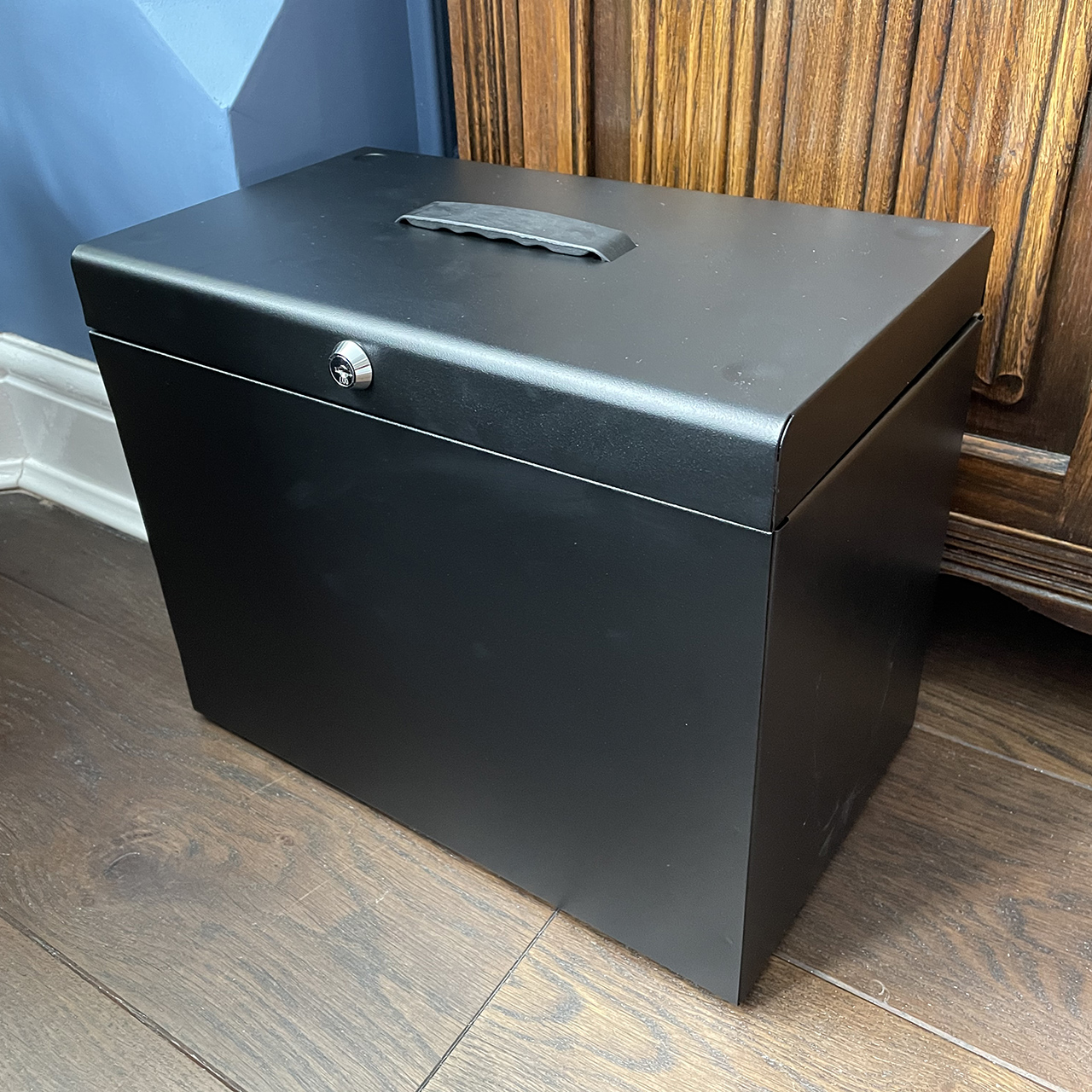 Metal File Box with Files