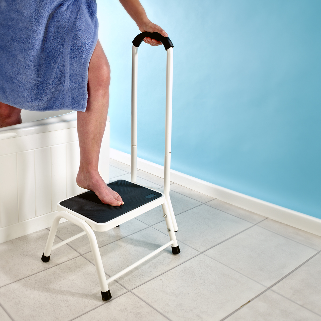 Bathroom Support Step Rail Stool