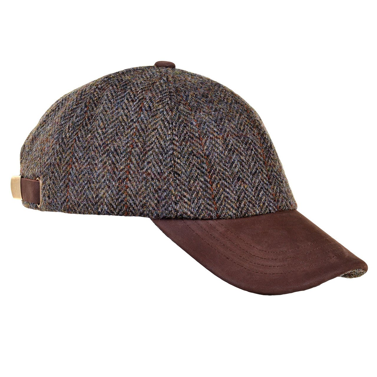 Harris Tweed Leather Peaked Baseball Cap