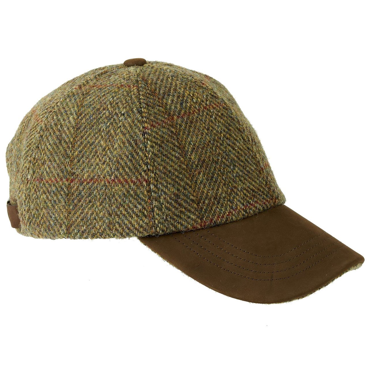 Harris Tweed Leather Peaked Baseball Cap