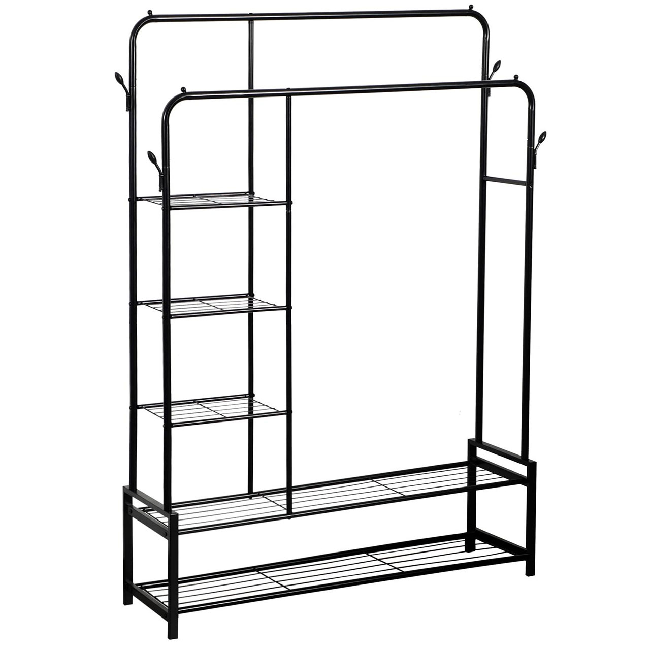 Free-standing Double Clothes Rail and Shelves