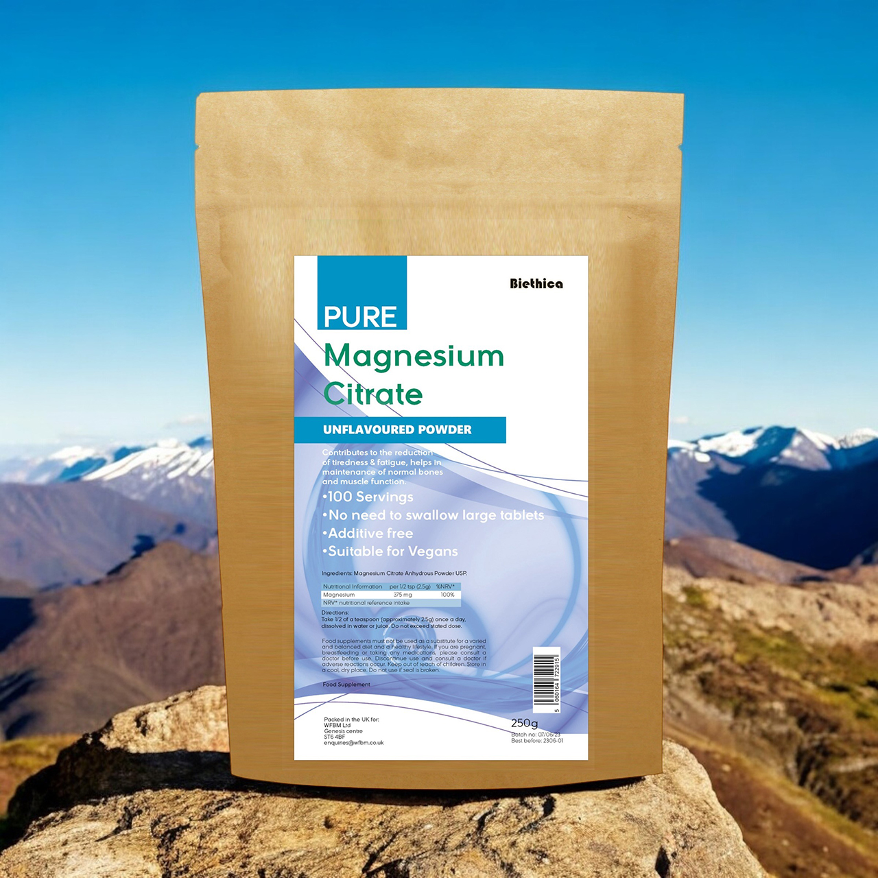 Pure Magnesium Citrate Powder