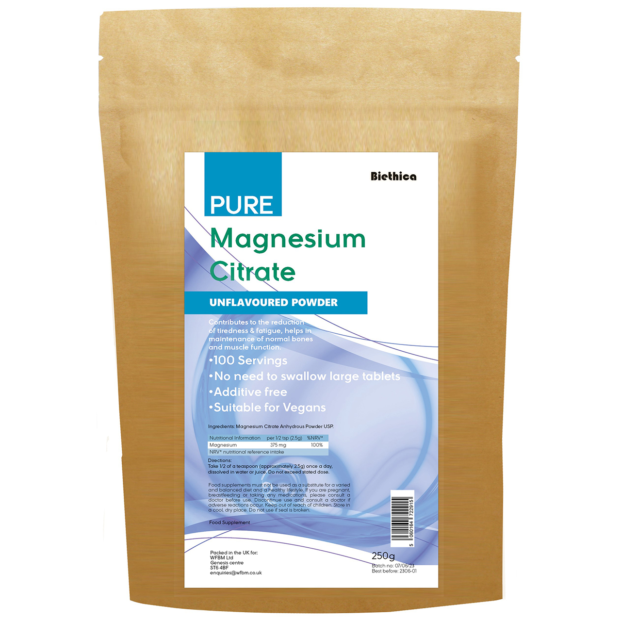 Pure Magnesium Citrate Powder