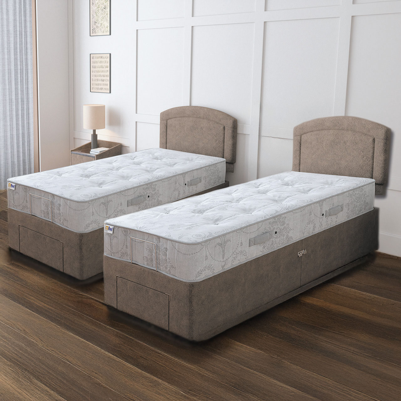 Adjustable Electric Beds, Pair of 3ft with Drawer