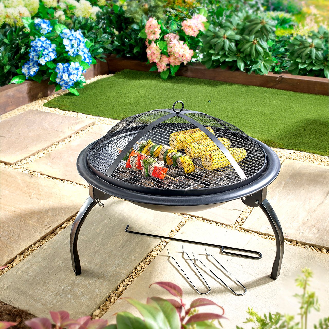Portable Firepit with Cooking Grill