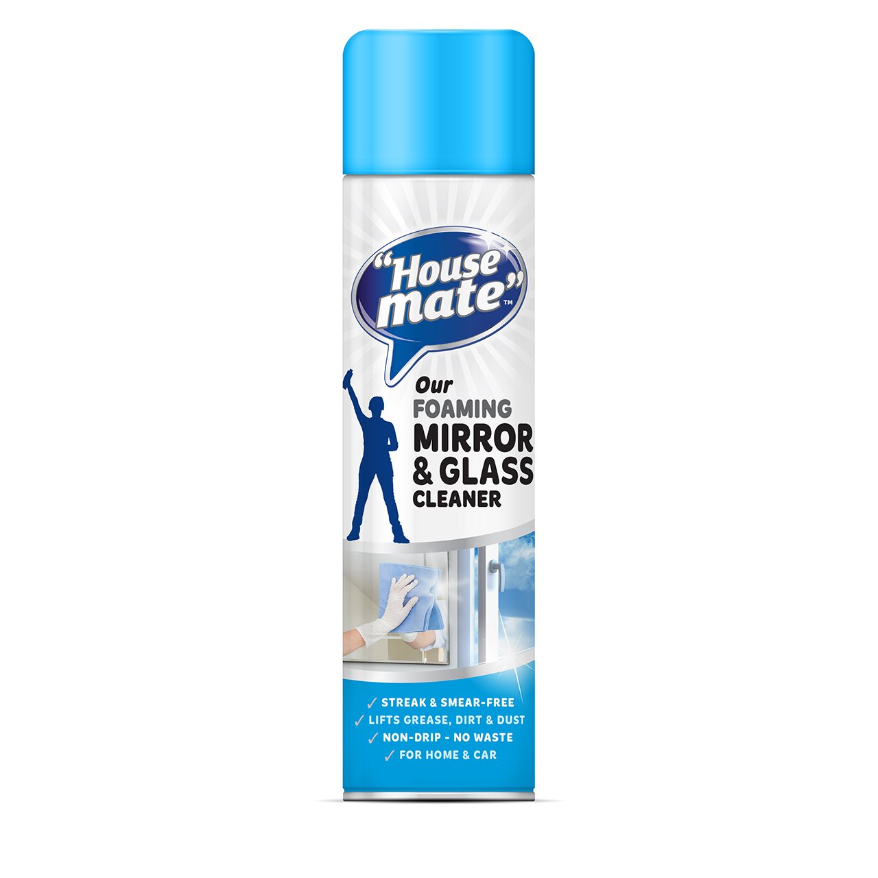 Foam Glass Cleaner and 3 Cloths