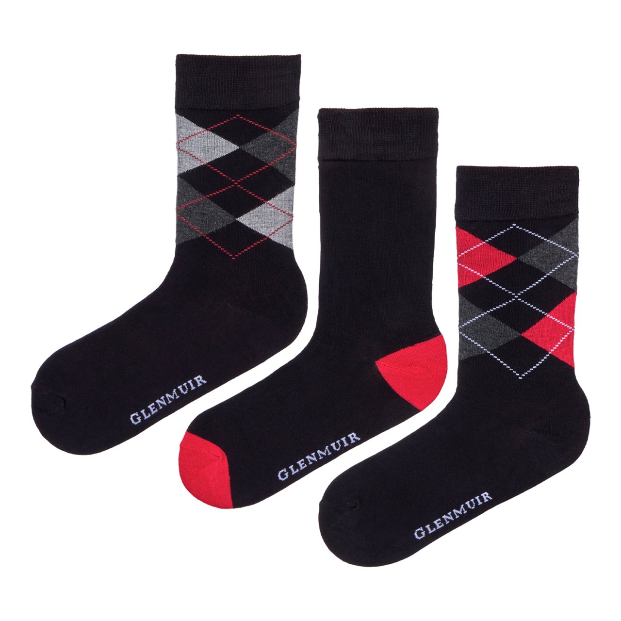 Set of 3 Glenmuir Bamboo Argyle Socks