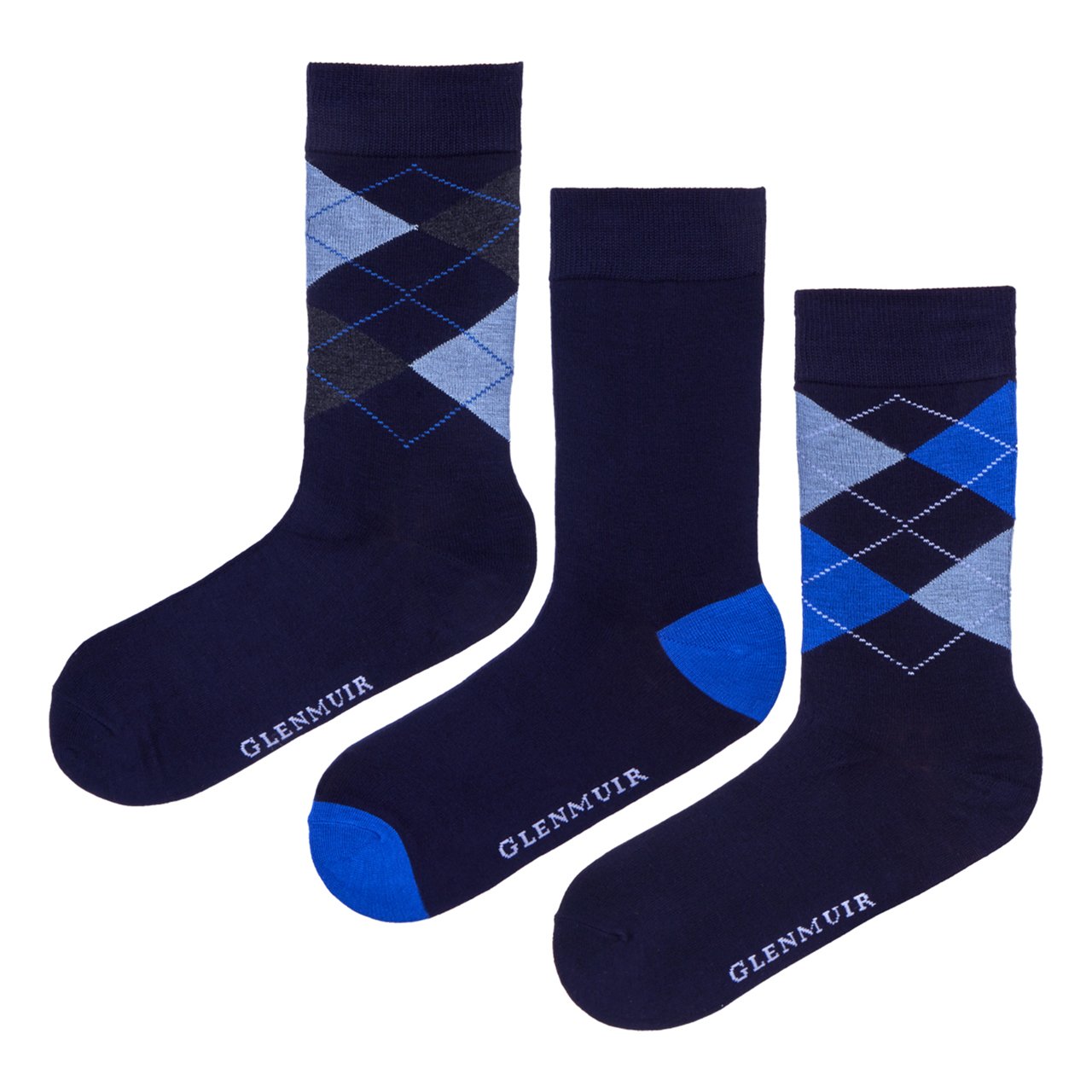 Set of 3 Glenmuir Bamboo Argyle Socks