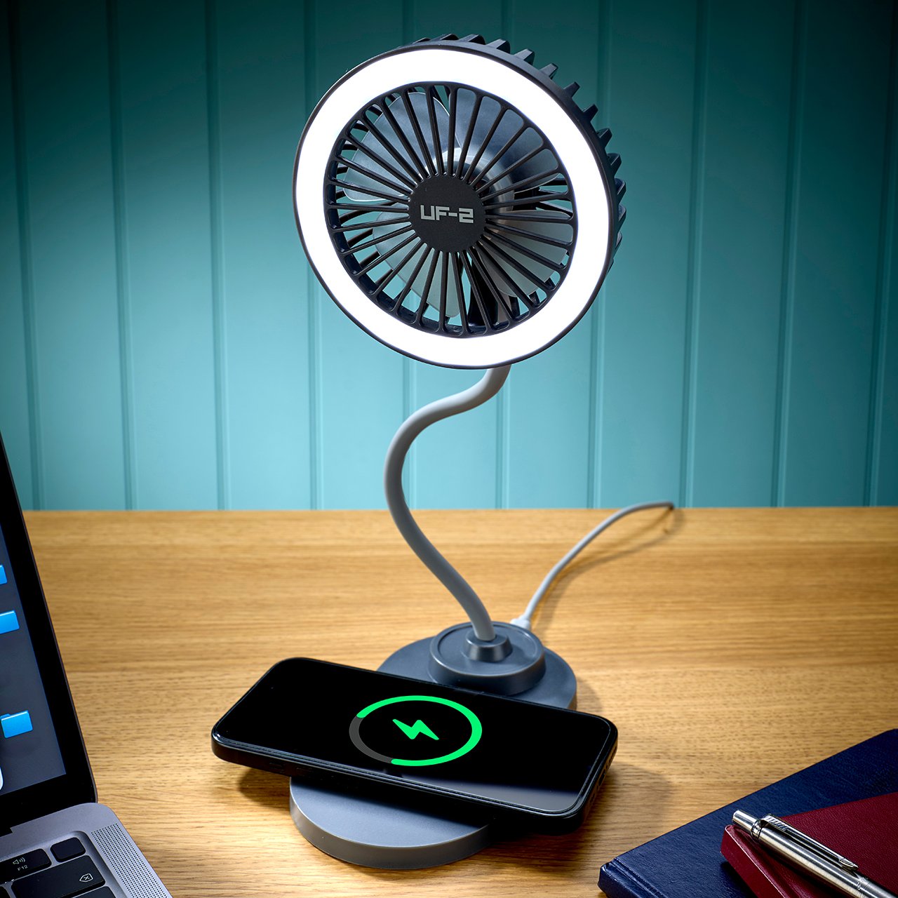 Fan with Charger and LED Lamp