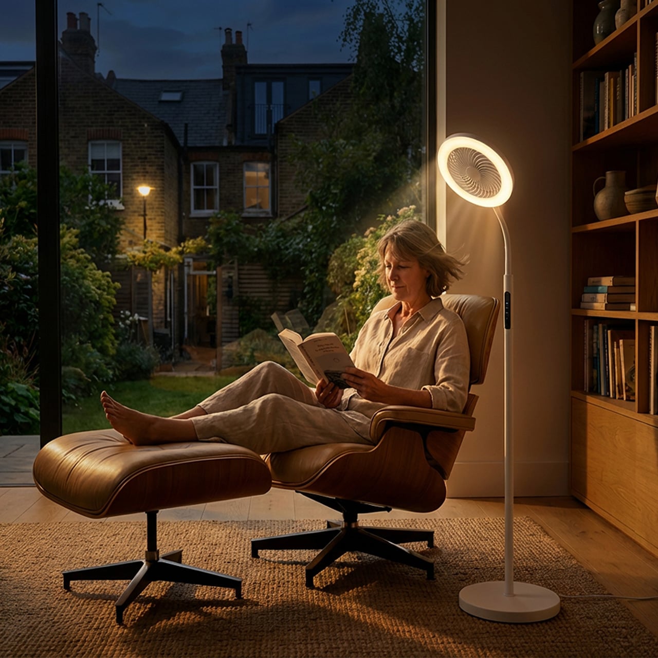 LED Floor Light with Fan