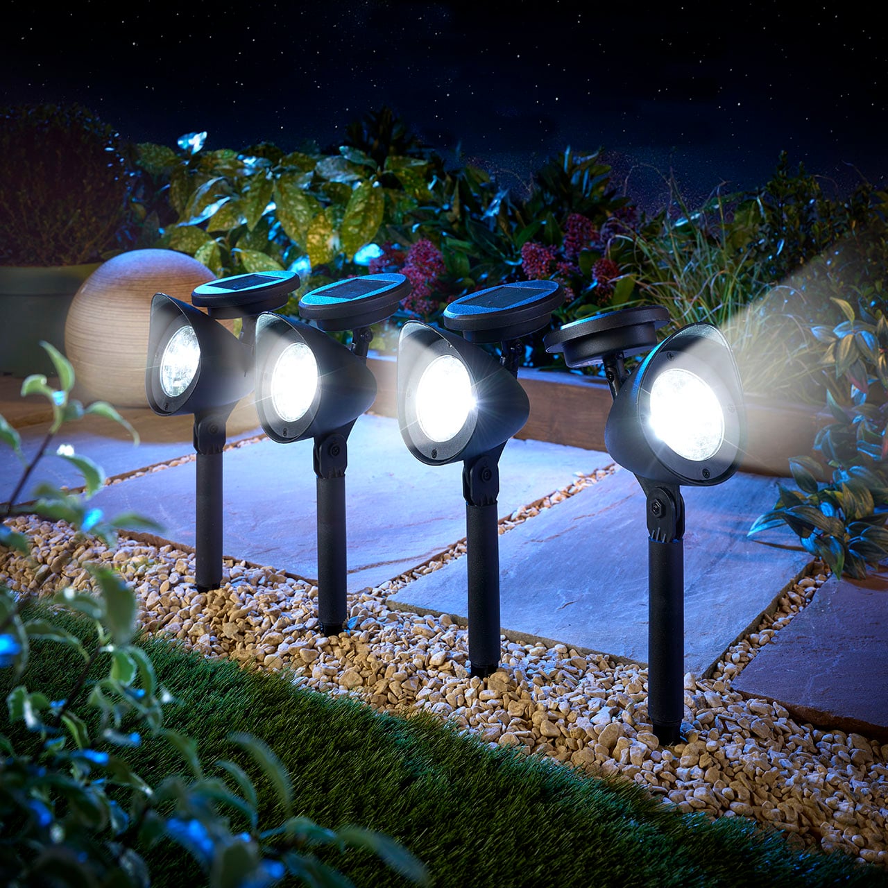 Pack of 4 Solar Spotlights