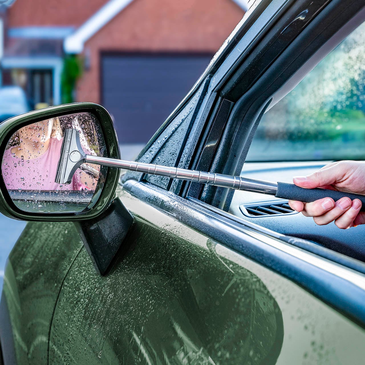 Telescopic Car Mirror Squeegee