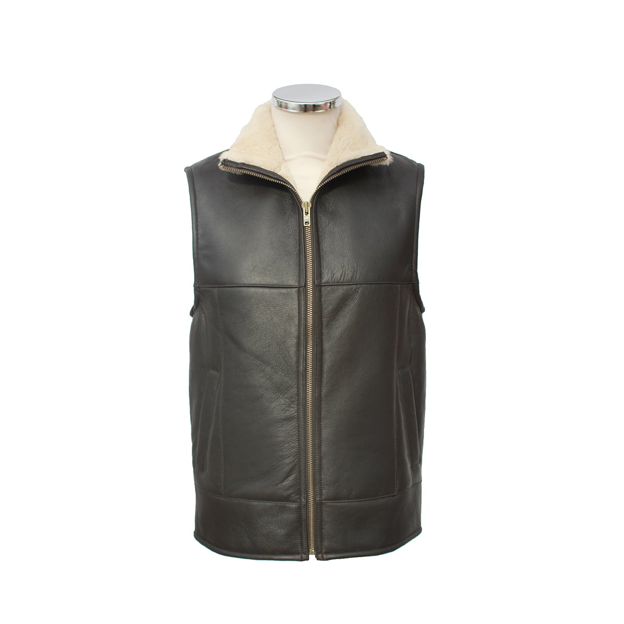 Black Leather Gilet