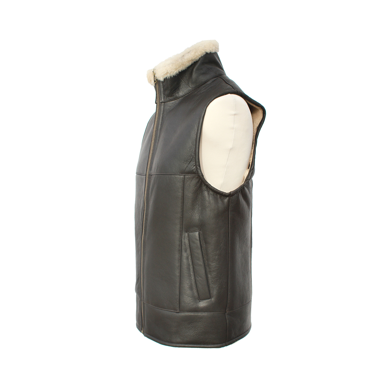 Black Leather Gilet