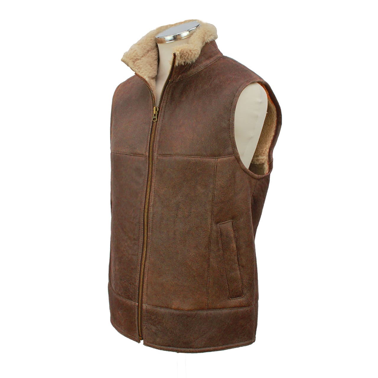Brown Leather Gilet