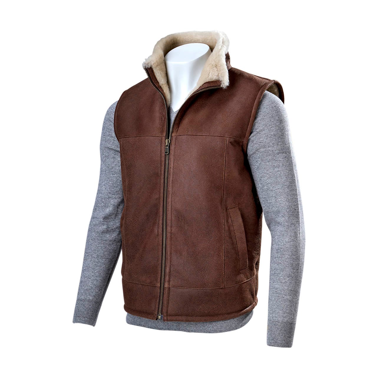 Brown Leather Gilet