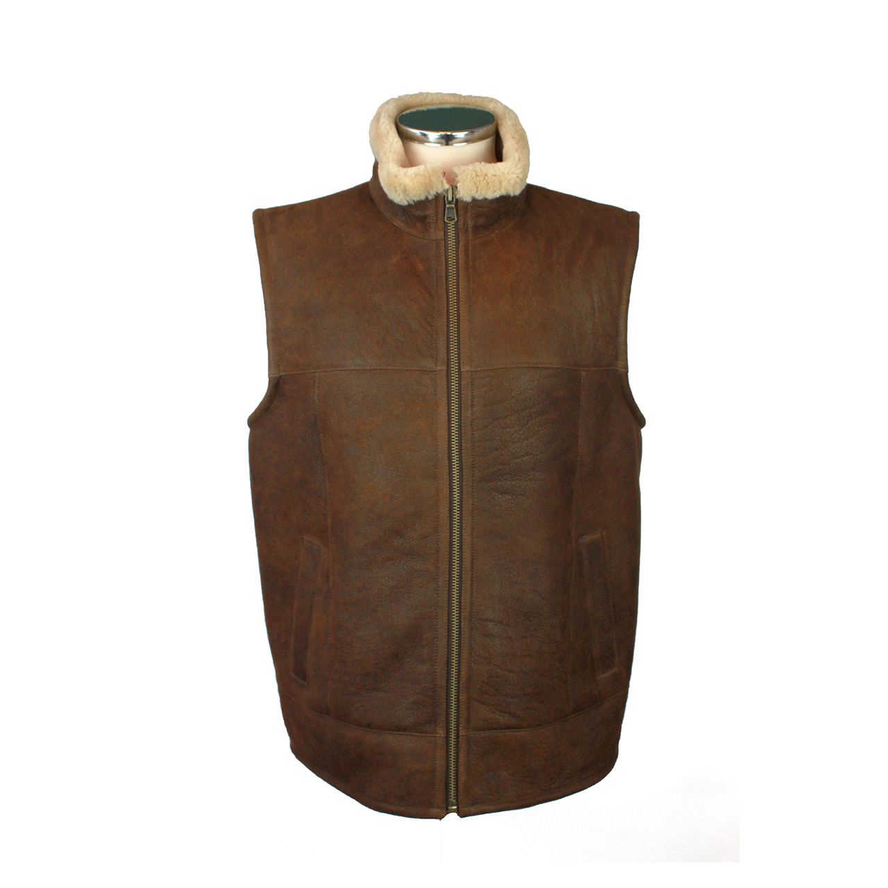 Brown Leather Gilet