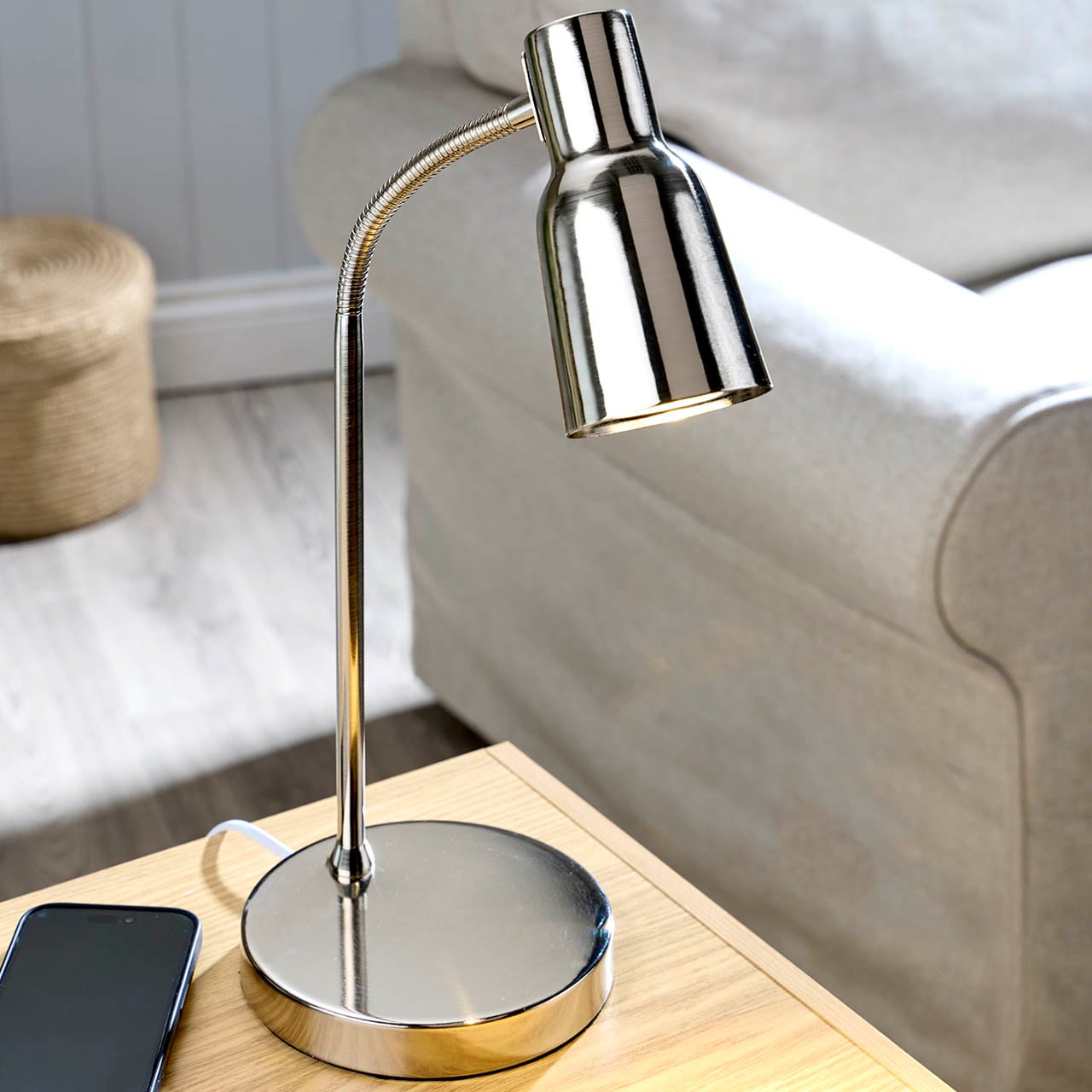 Satin Silver Neostar Easy Reader Table Lamp