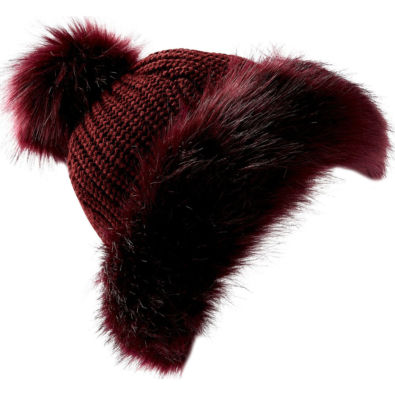 Pom Pom Hat With Faux Fur Trim