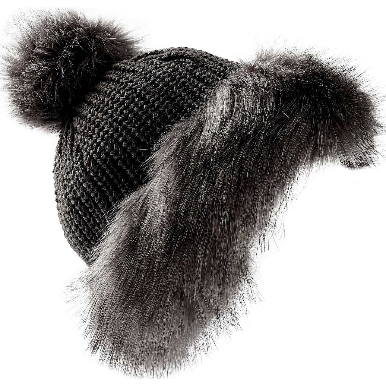 Pom Pom Hat With Faux Fur Trim