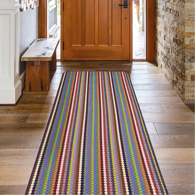 Image of stripy runner in hallway